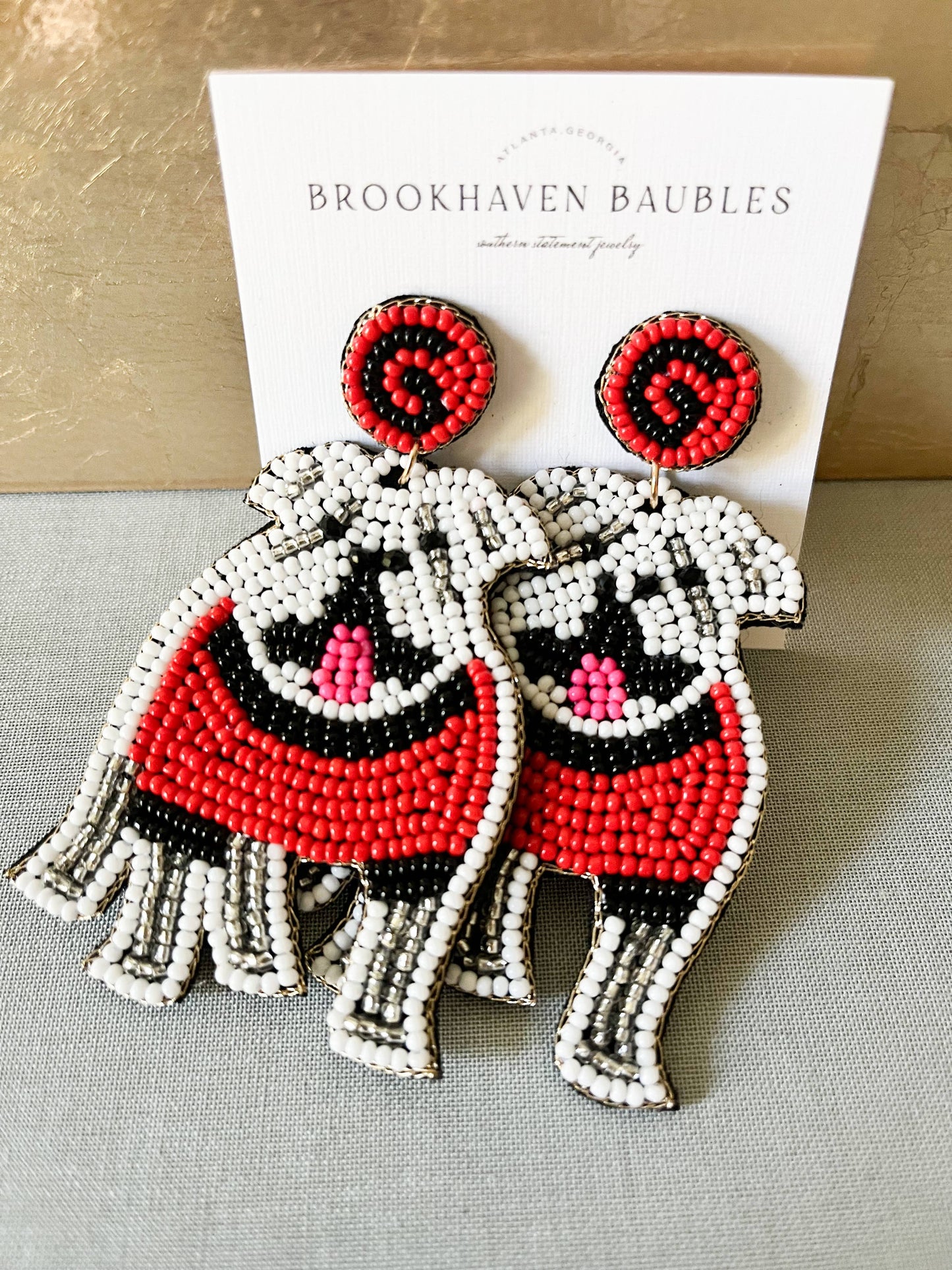 Bulldog beaded earrings
