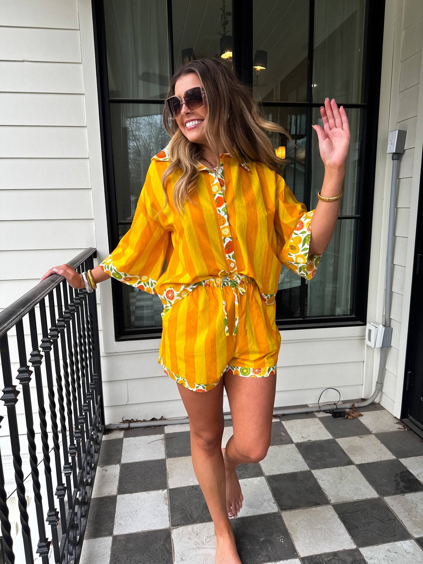 Golden Pineapple Fruit Punch Resort Drawstring Shorts