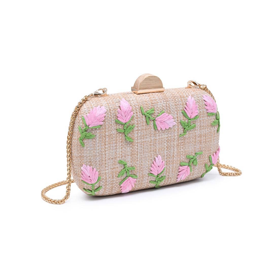 Petite Blooms Woven Box Clutch