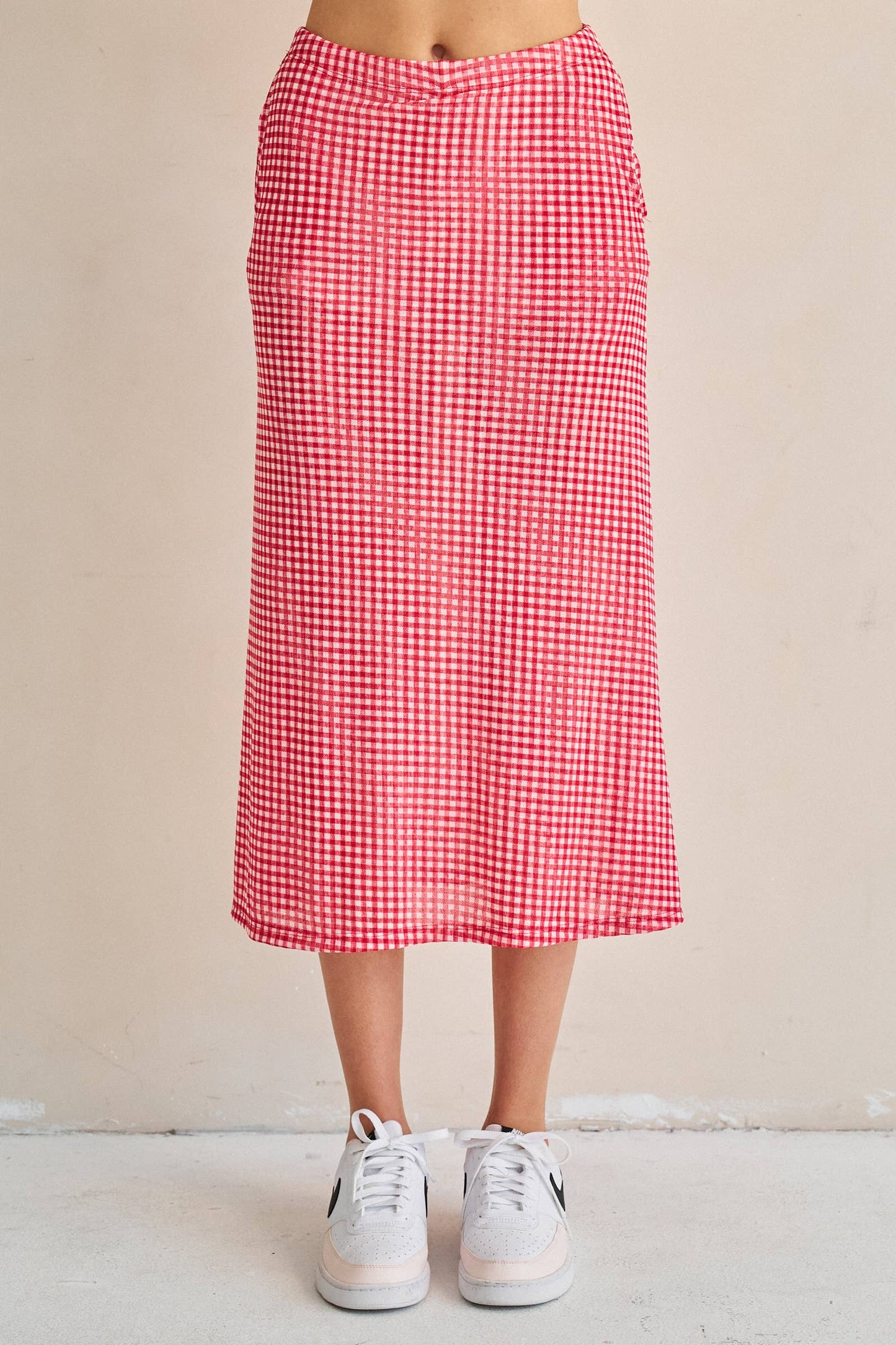 Sideline Social Gingham Midi Skort