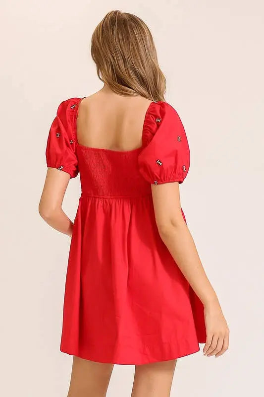 Short Sleeve Dress - MD2941: Red / S Twentyten