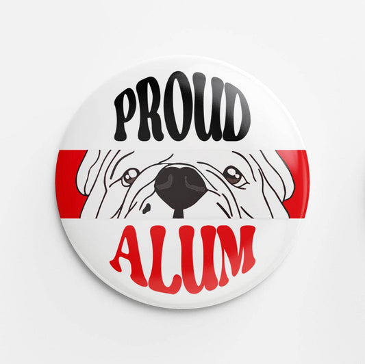 Proud Alum Button (red & black)