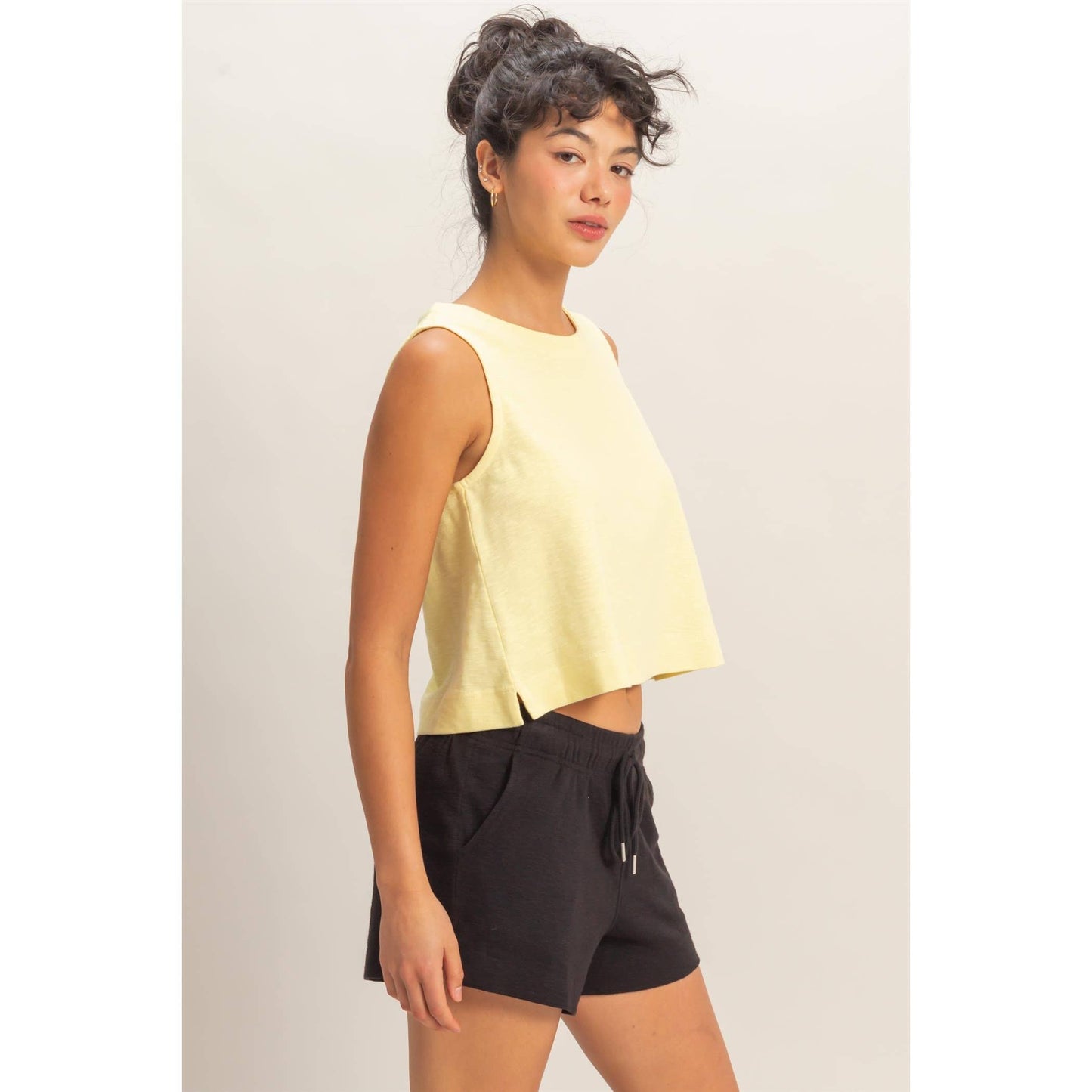 Black Drawstring Lounge Shorts | Elastic Waist Casual Shorts | Matching Set Bottom