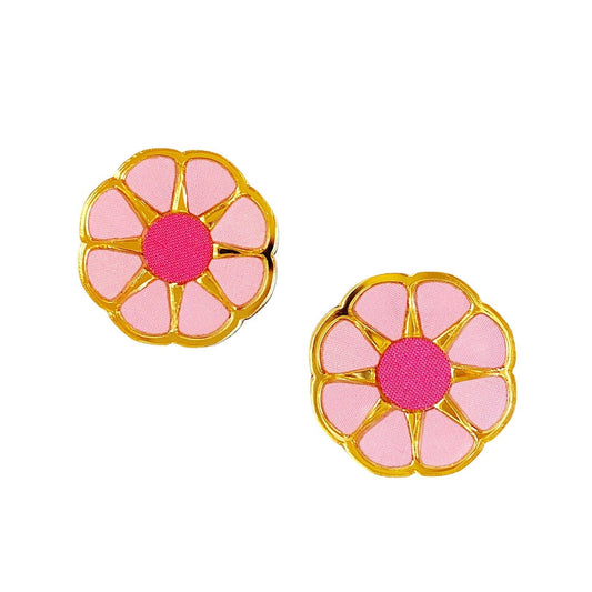 Spring Fling Earrings: Light Pink Flower Statement Studs