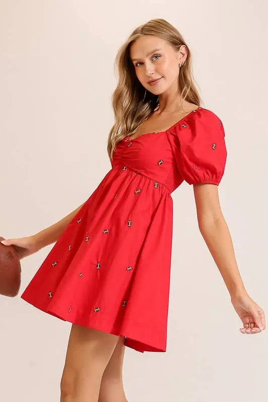 Short Sleeve Dress - MD2941: Red / S Twentyten