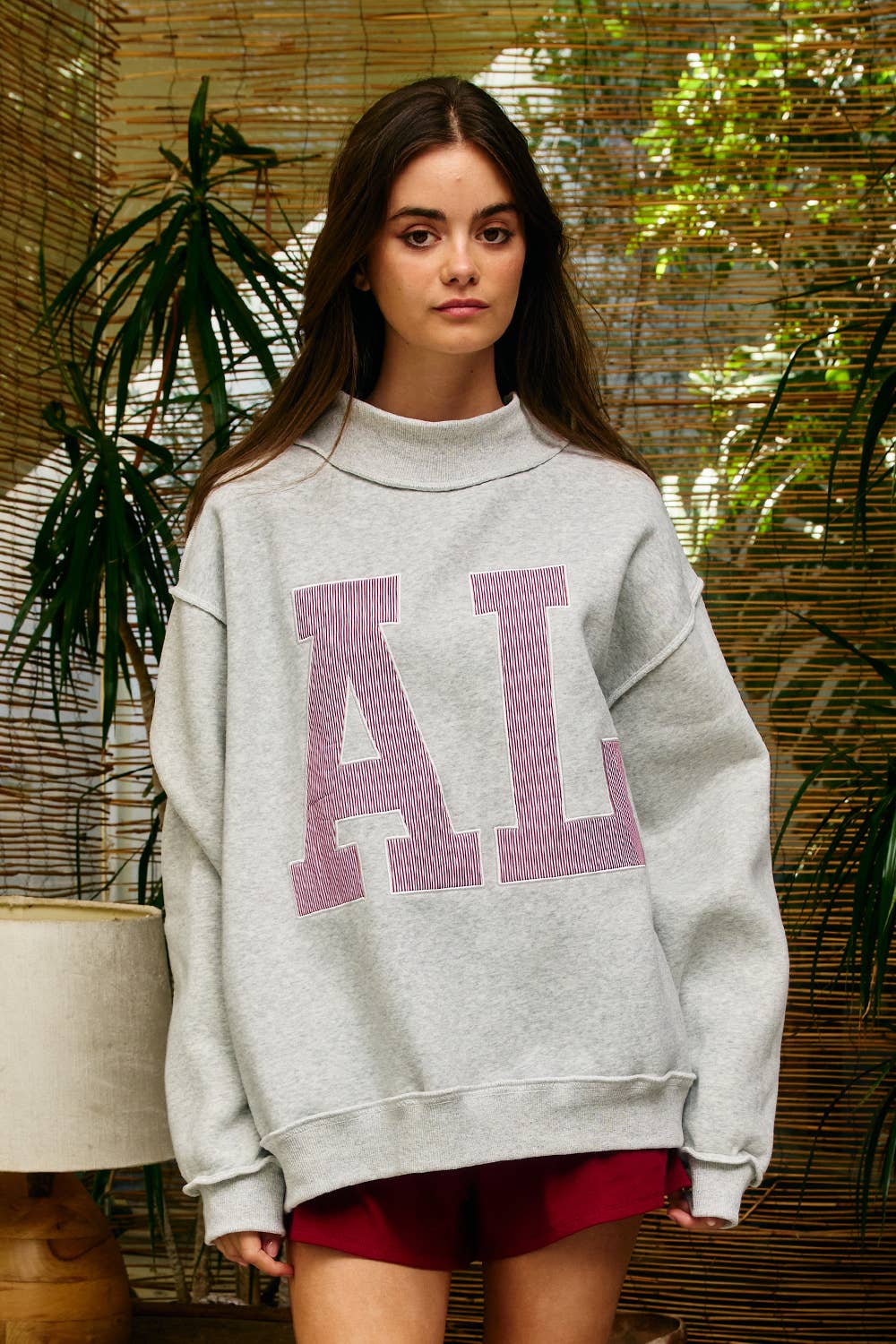 Alabama Saturday Oversized Mock-Neck Sweatshirt