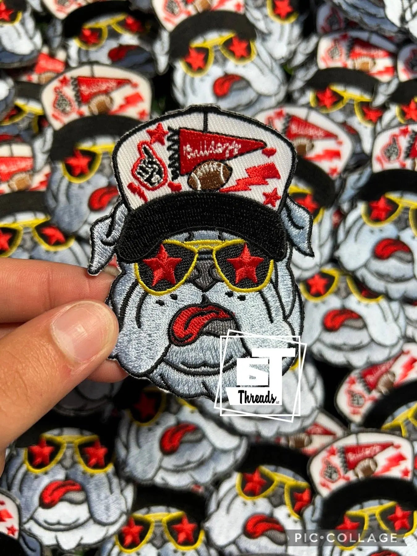 Star Sunglasses Spirit Bulldog....Cap Patches Only: Star Sunglasses Spirit Bulldog 6j Threads LLC