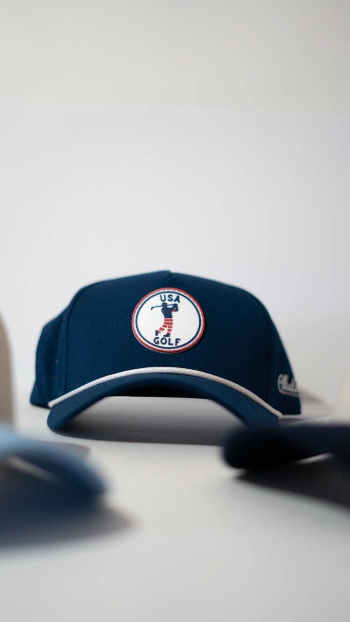 USA Golf Snapback Hat – Patriotic Embroidered Red, White & Blue Adjustable Cap