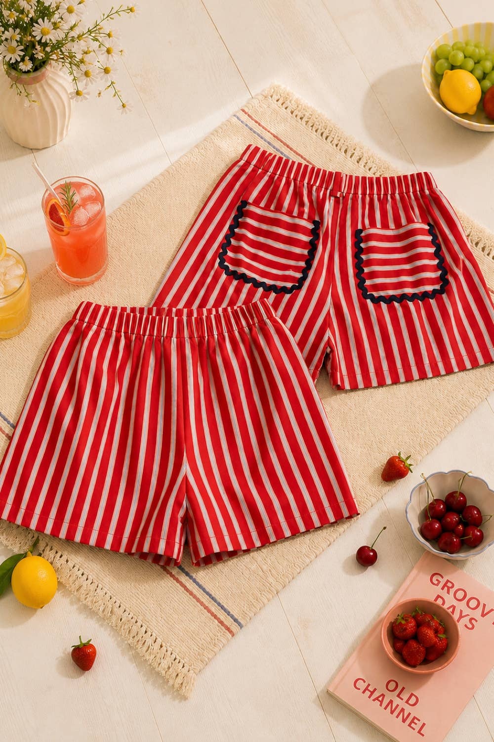 Kelly Kapowski Retro 90's Striped Shorts
