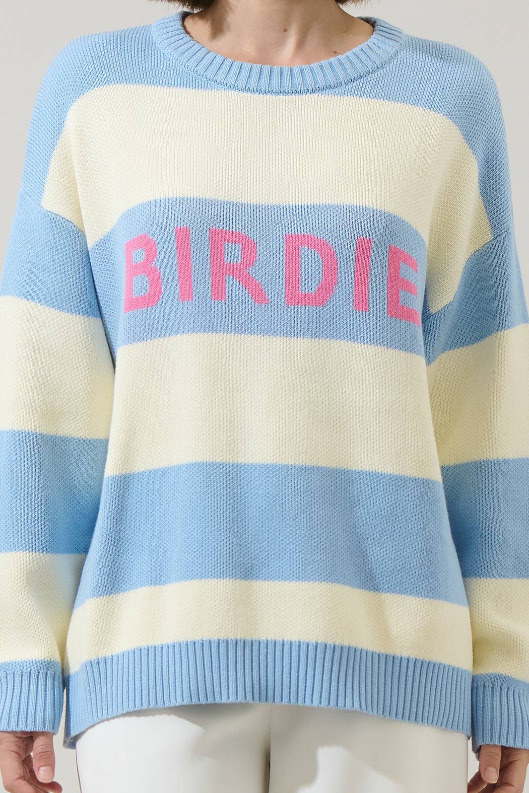 Country Club Crush - Golf Birdie Stripe Knit Lightweight Sweater