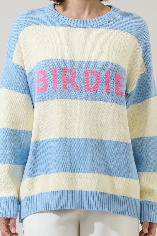 Country Club Crush - Golf Birdie Stripe Knit Lightweight Sweater