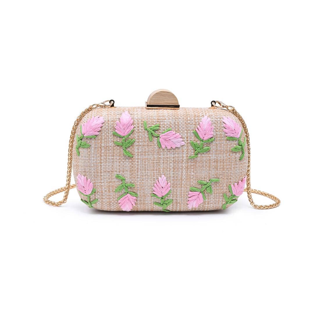 Petite Blooms Woven Box Clutch