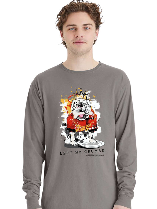 Pre-Order: SEC Champ Design- "Left No Crumbs" Bulldog Artisan Graphic Long Sleeve T-Shirt