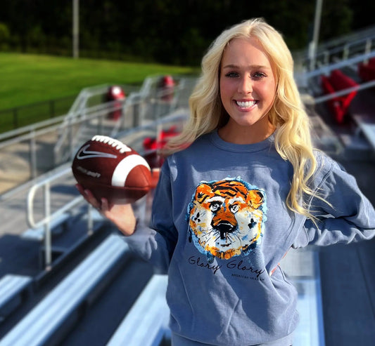 Glory, Glory Tigers Comfort Colors Sweatshirt American Graham Apparel