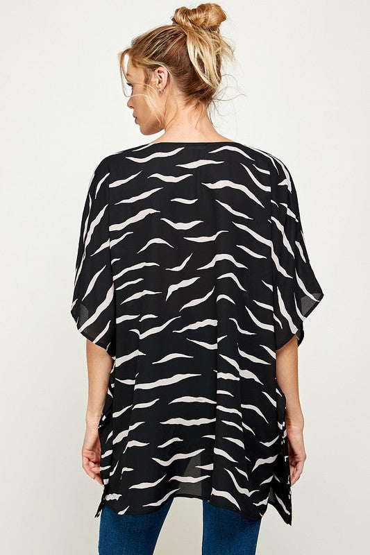 Black Brushstroke Oversized Tunic