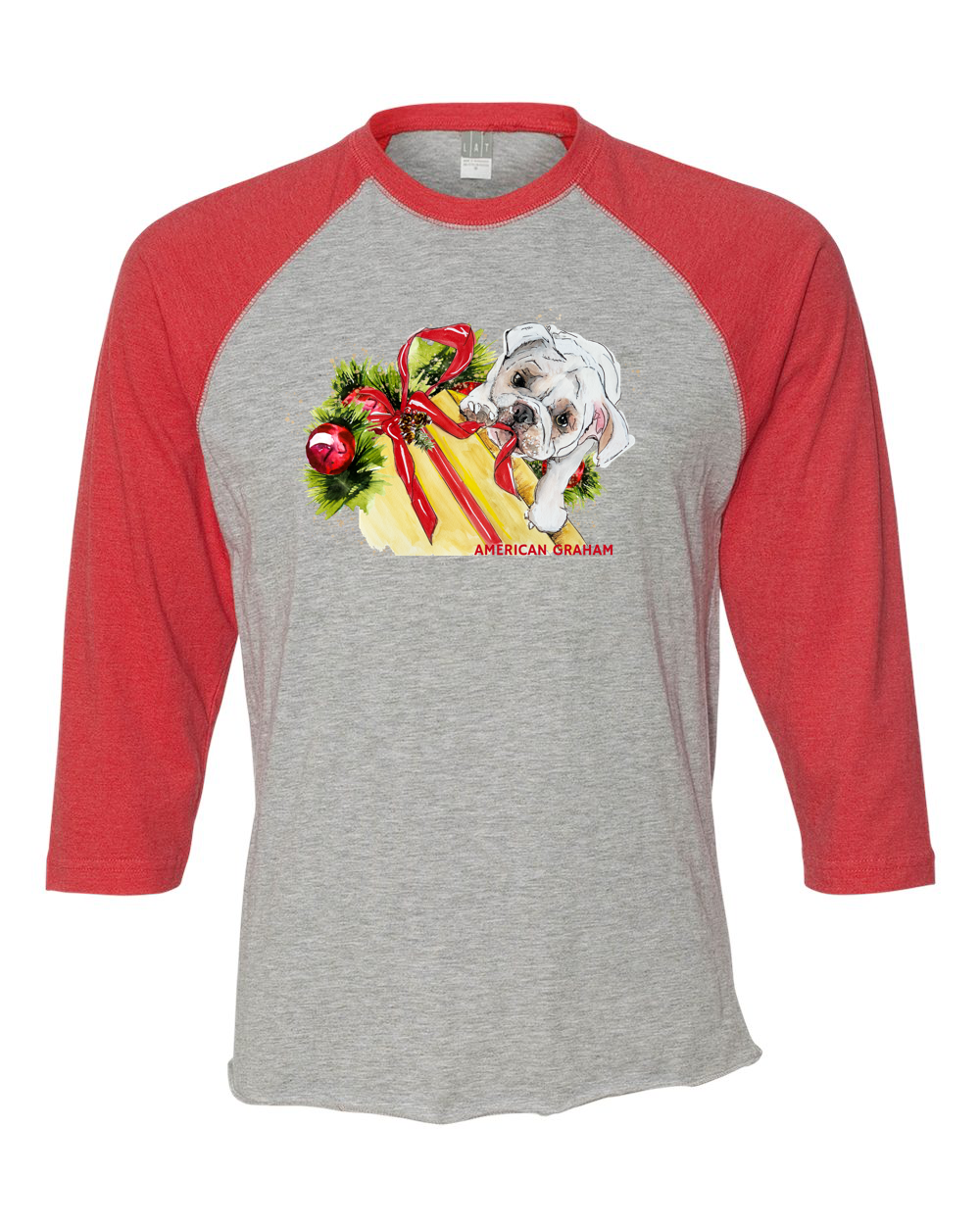 Santa Paws, Adult Unisex Raglan Holiday Shirt