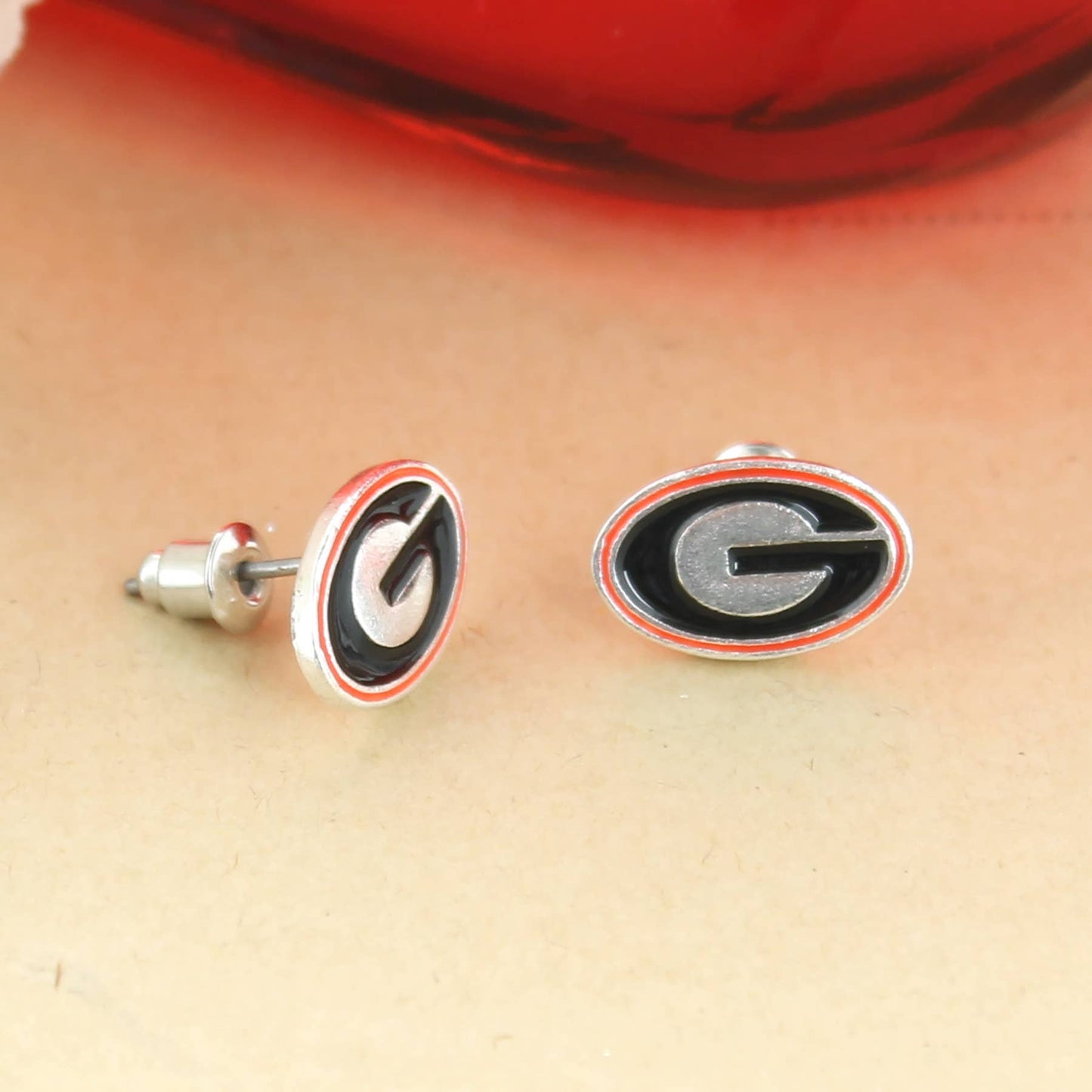 Georgia Enamel Logo Stud Earrings Seasons Jewelry