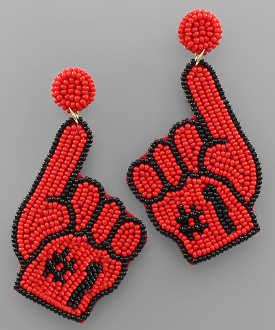 Red & Black #1 Fan Earrings