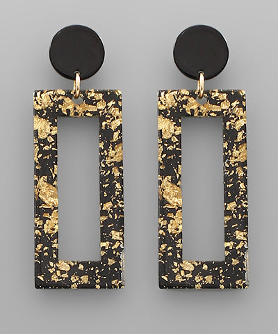 Gold Flake Acrylic Earrings