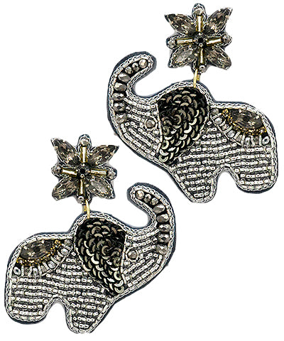 Embellished Elephant Earrings