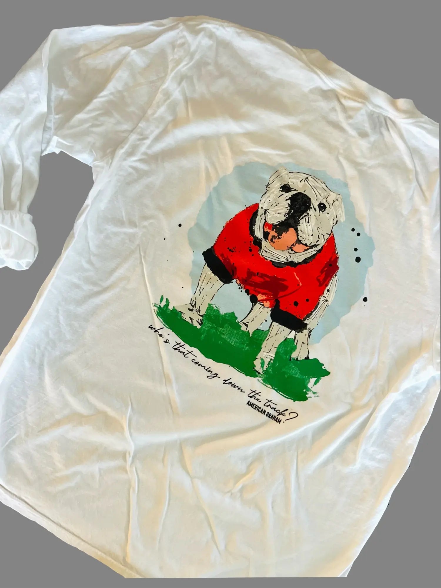 Who's That Bulldog Comfort Colors Long Sleeve Tee American Graham Apparel