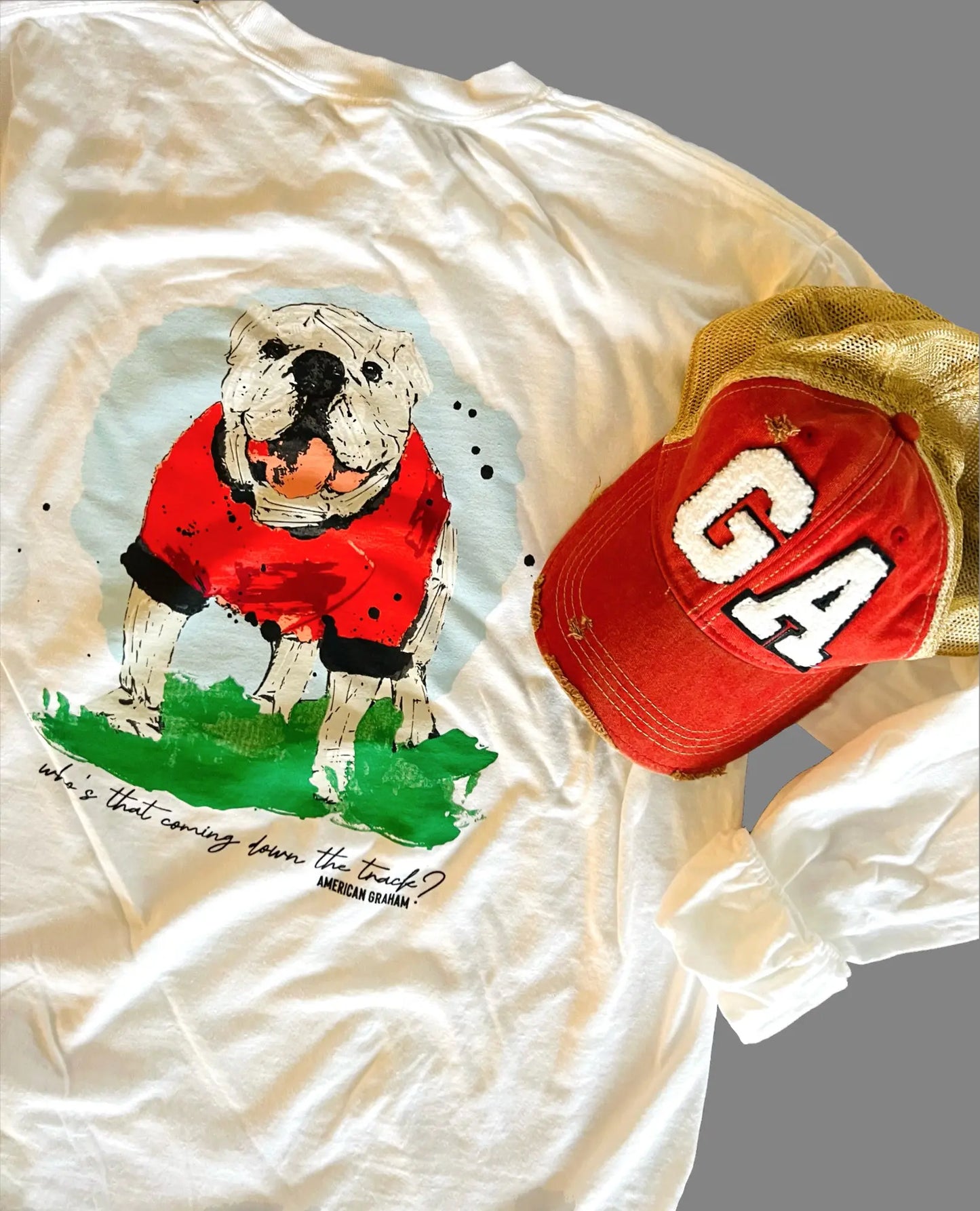 Who's That Bulldog Comfort Colors Long Sleeve Tee American Graham Apparel