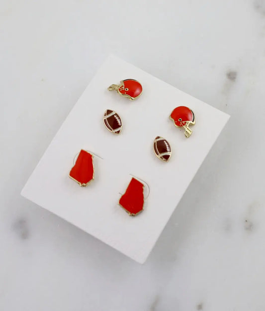 Georgia Football Stud Earring Set American Graham Apparel
