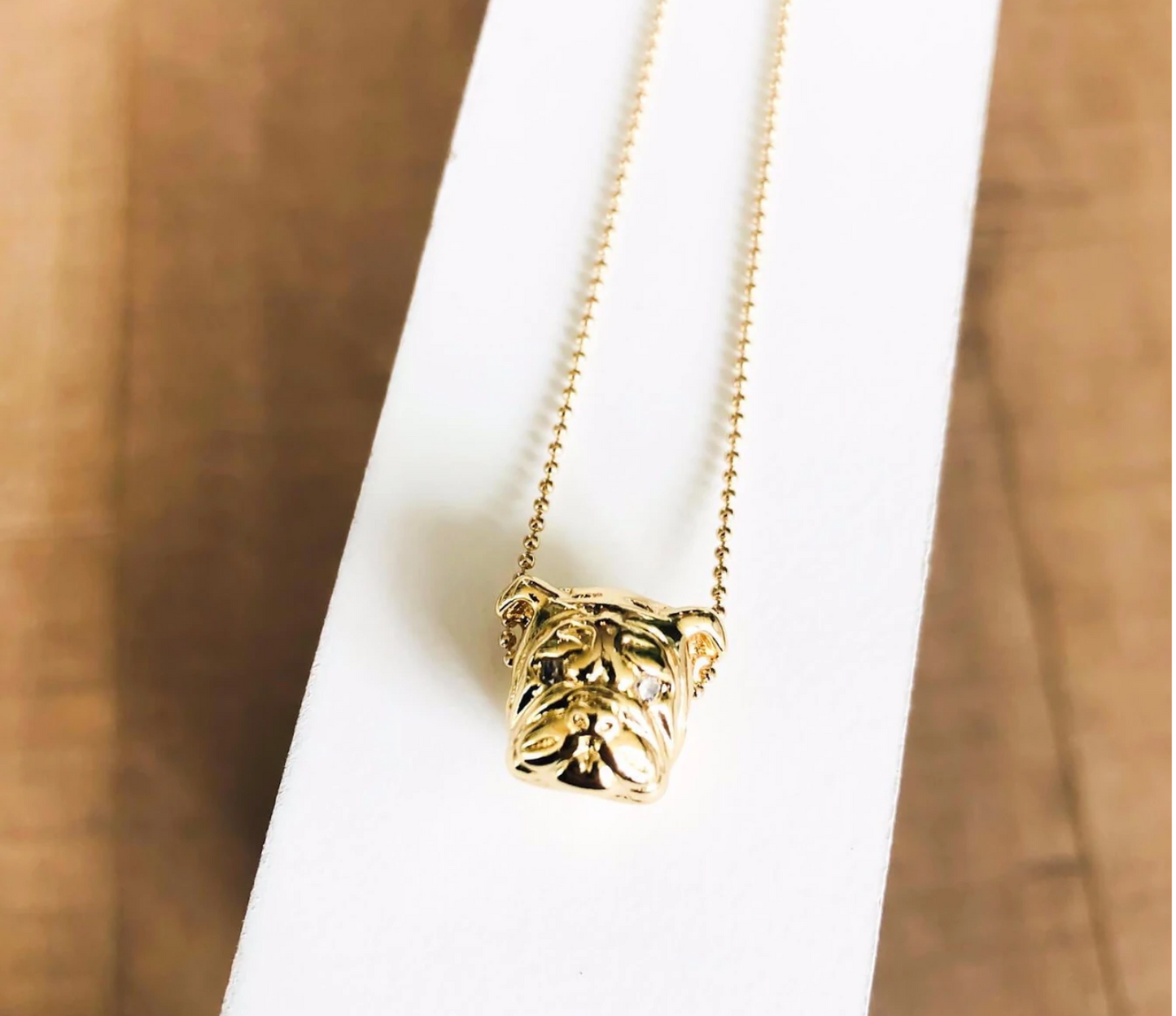 Gold Bulldog Necklace