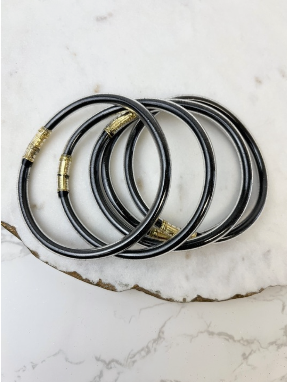 Shimmer Metallic Tube Bangles Stack