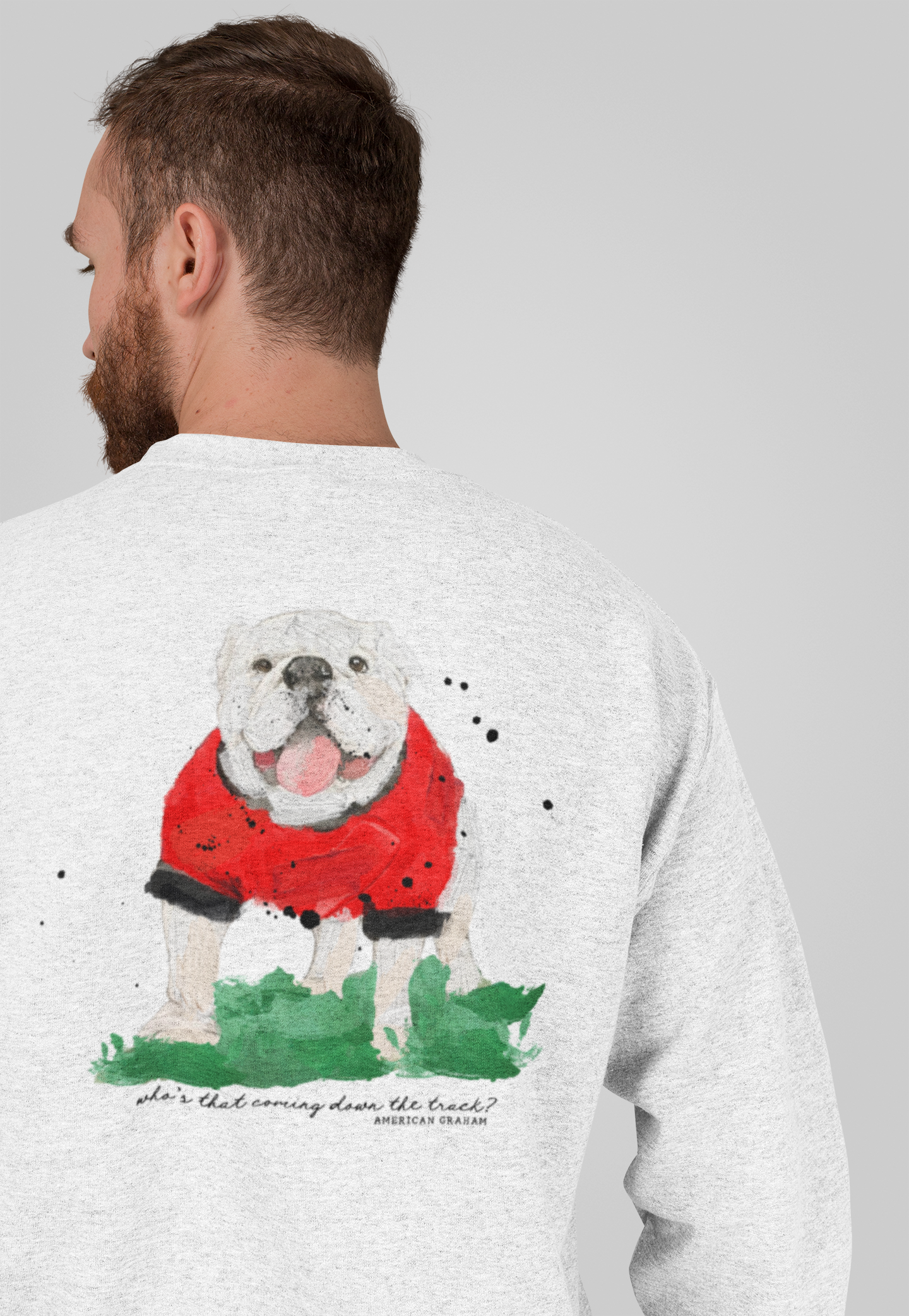 Standing Bulldog Ash Grey Unisex BASIC Sweatshirt