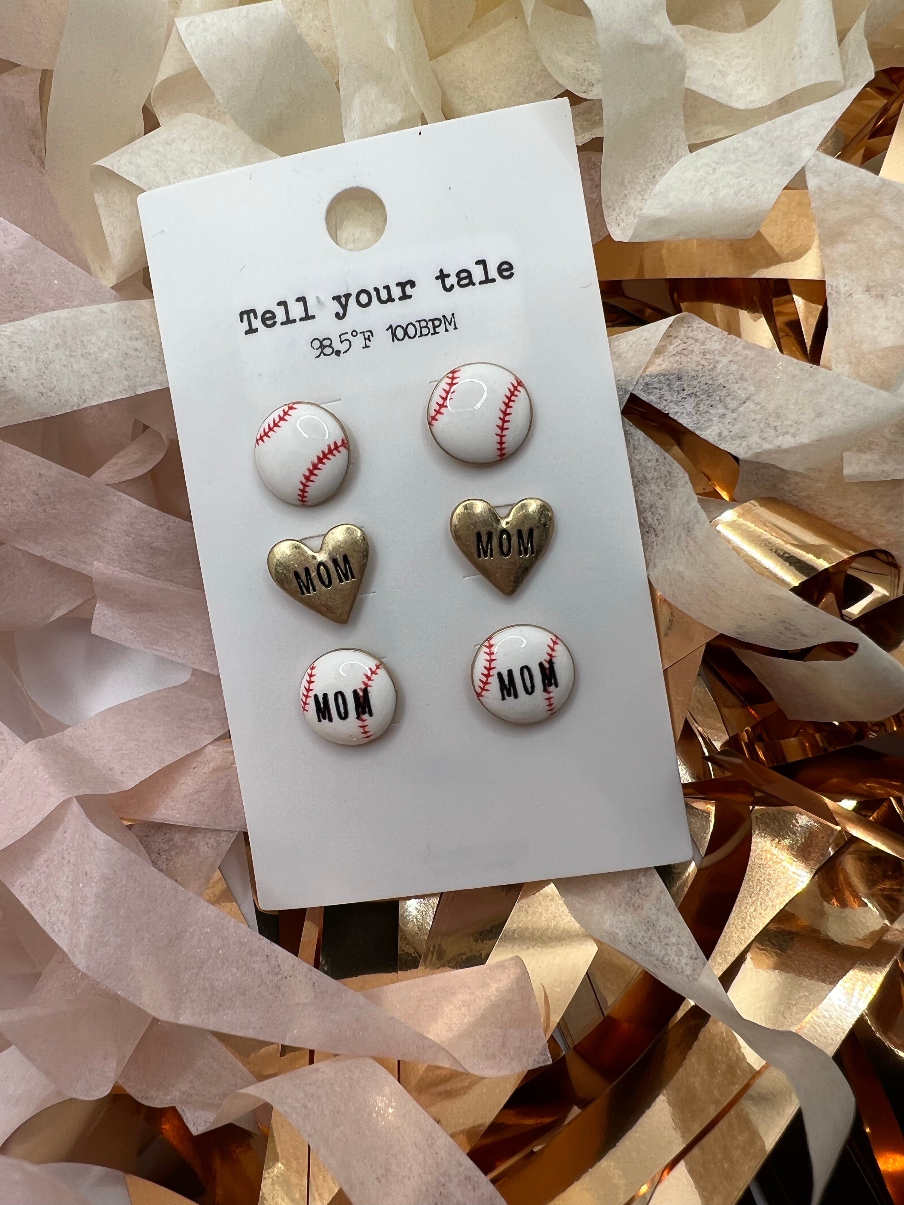 Baseball on sale mom earrings